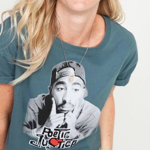 Tupac “Poetic Justice” Graphic Tee by Chemistry – Slate Green – Size XL - Picture 1 of 3